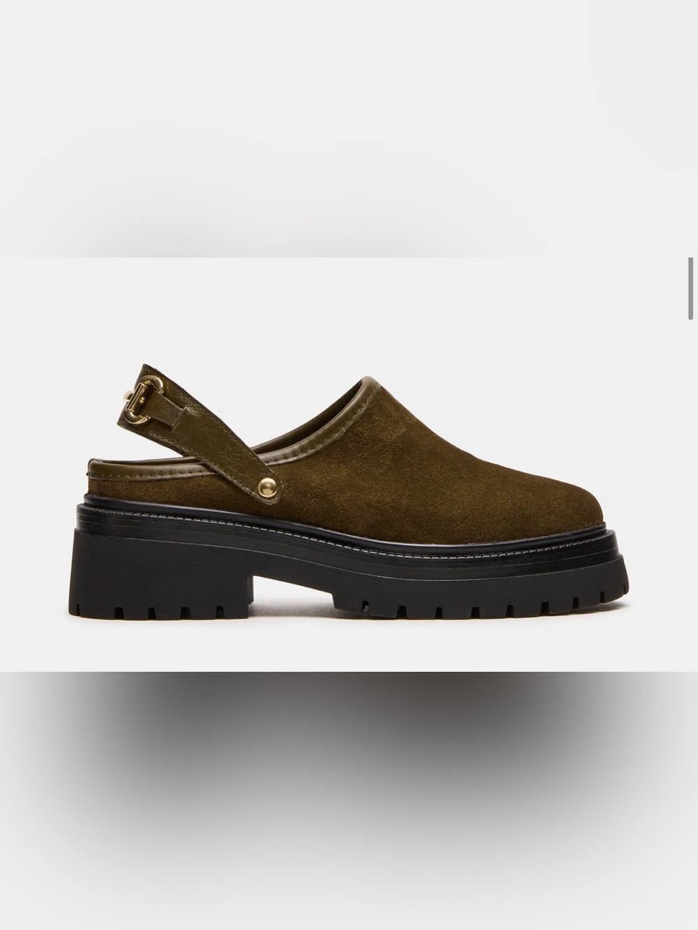 Steve Madden Olive Suede Lug-Sole Mule